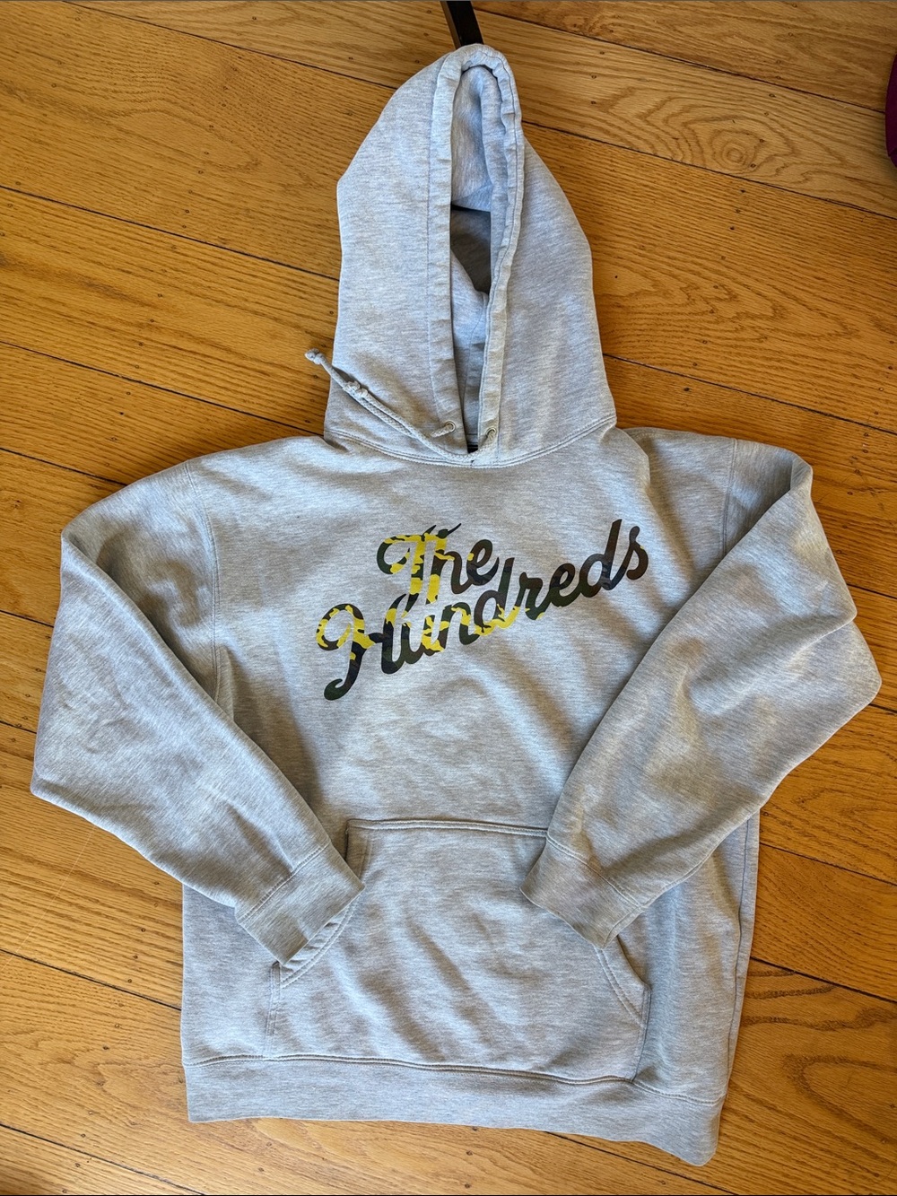 The Hundreds Light Gray Hoodie with Camo Label